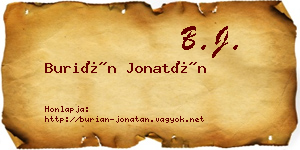Burián Jonatán névjegykártya